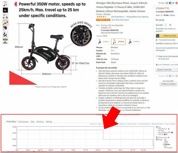 Keepa : cette extension affiche l'historique des prix d'un produit sur Amazon (pratique pour les fausses promotions)