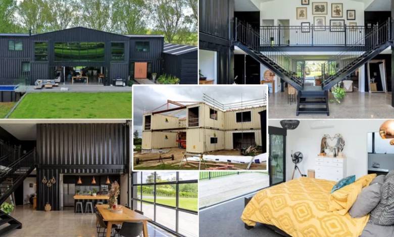 Il construit une incroyable "maison container" composée de 12 modules de transport de fret