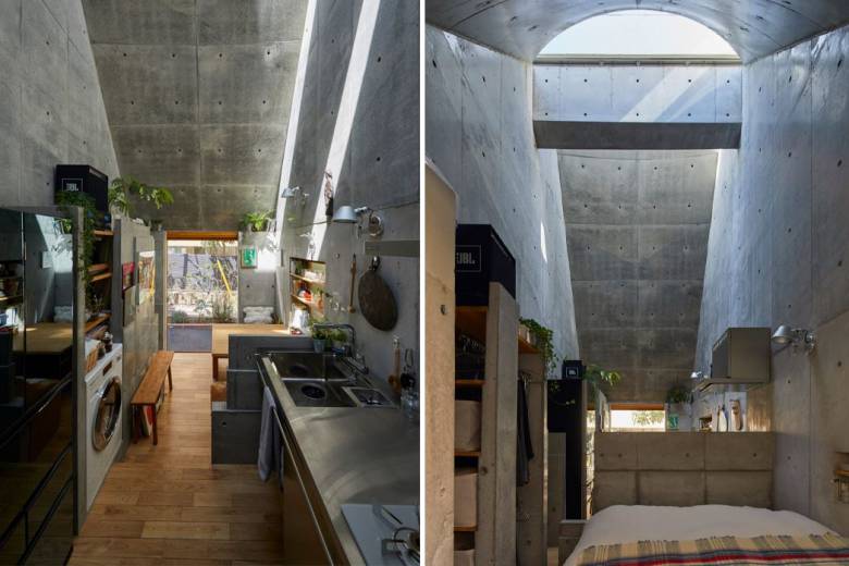 Un architecte japonais construit se propre micromaison au milieu de deux immenses bâtiments à Tokyo