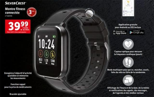 SFW220 : Lidl dévoile une montre connectée Silvercrest qui ressemble beaucoup à l'Apple Watch