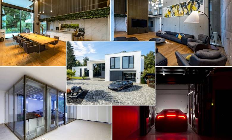 Une impressionnante et luxueuse villa "Bauhaus" équipée d’un ascenseur pour voiture IdealPark