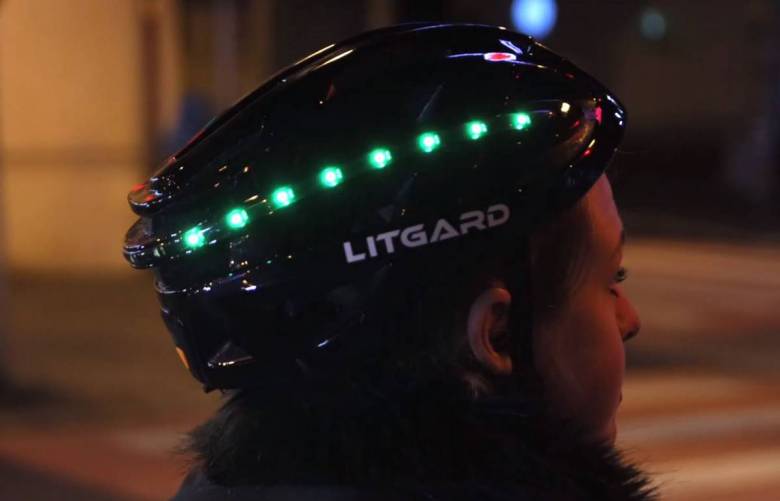 Litgard : un casque de vélo équipé d’un feu de stop et de clignotants