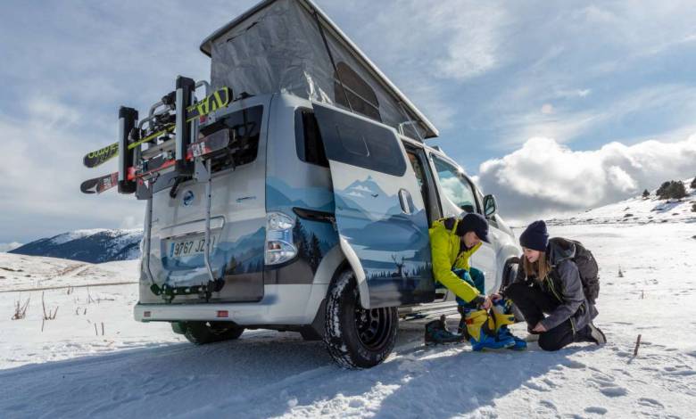 Nissan transforme son van e-NV200 en camping-car électrique pour les sports d'hiver !
