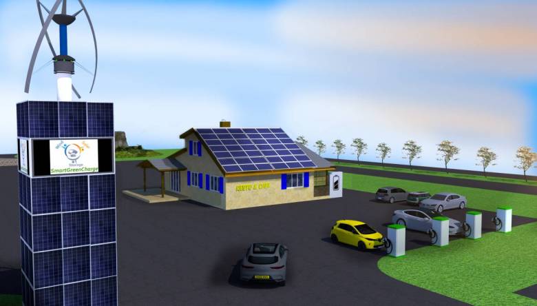 SmartGreenCharge : une station de recharge communautaire qui allie énergies solaire et éolienne