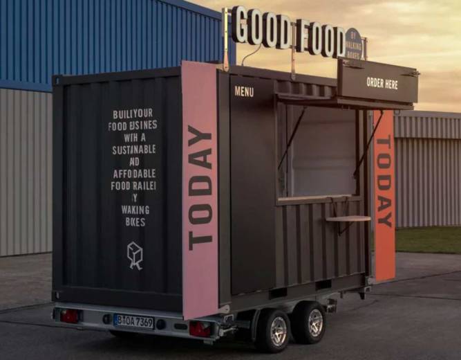 Walkingboxes, des "remorques food truck" adaptées aux véhicules légers et fabriquées à partir de conteneurs recyclés