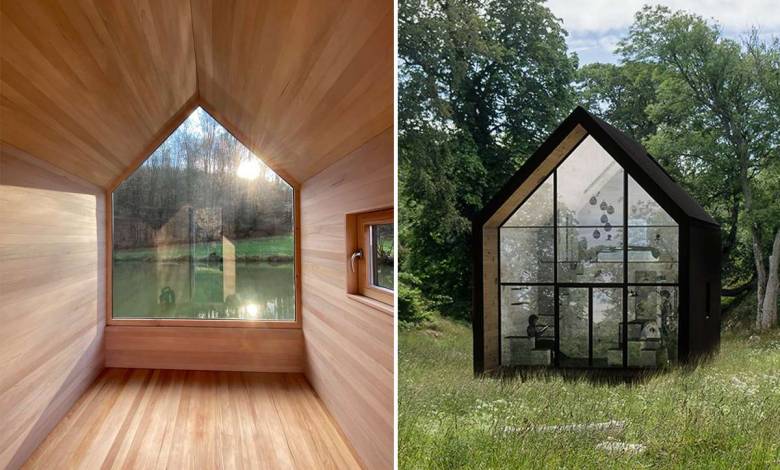 Üte, une Tiny House en bois brûlé inspirée des demeures japonaises