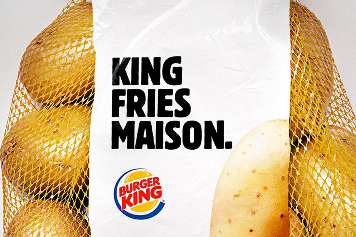 Burger King offre un kilo de pommes de terres françaises pour chaque commande