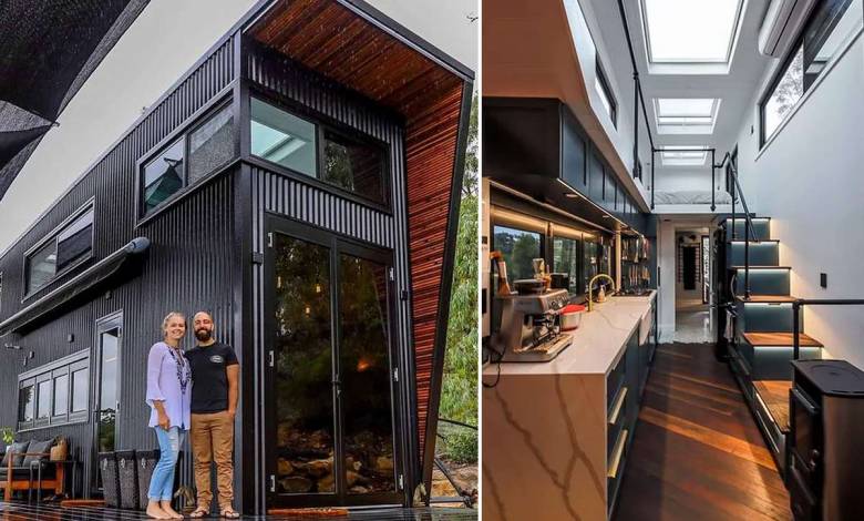 06/02 Tiny-House : la micromaison de Matt et Tina, toute de noir vêtue est magnifique !