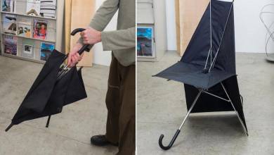 Un designer japonais invente un parapluie qui se transforme en chaise !