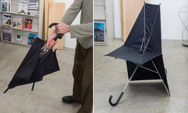 Un designer japonais invente un parapluie qui se transforme en chaise !