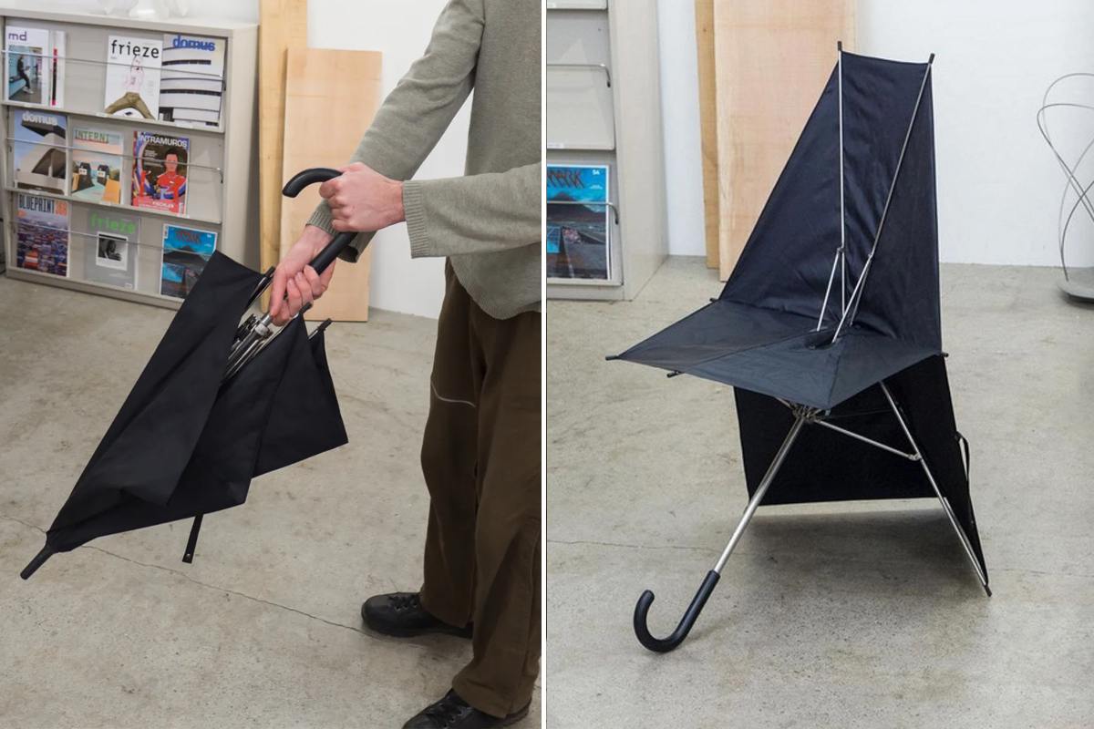 Un designer japonais invente un parapluie qui se transforme en chaise !