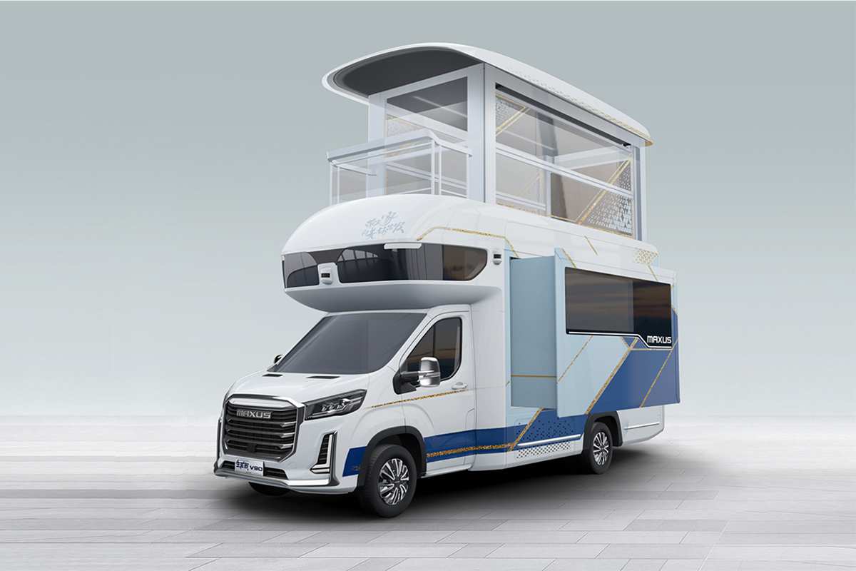 Le constructeur chinois SAIC Maxus dévoile un étonnant camping-car... avec terrasse ascenseur !