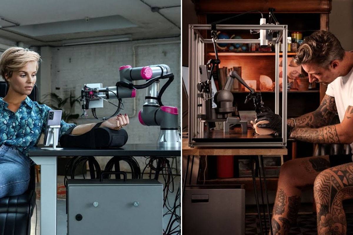 Un tatouage réalisé à distance à l'aide d'un robot connecté en 5g