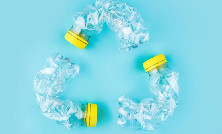 Petites bouteilles en plastique PET recyclable, carrées et