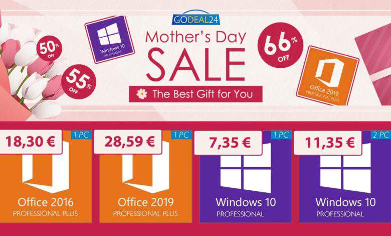 Vente de la Fêtes des mères de Godeal24 : Windows 10 Pro pour 7.35€ et bien d'autres promotions !