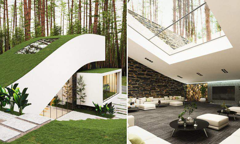 L'étonnante maison en forme de vague et à la toiture végétalisée du designer Milad Eshtiyaghi
