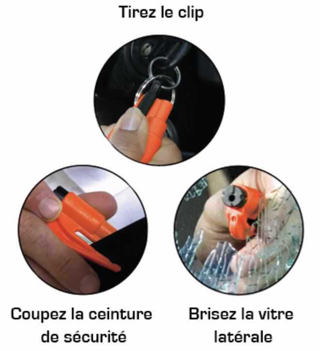 Comment utiliser un resqme brise-vitre et coupe ceinture ? 