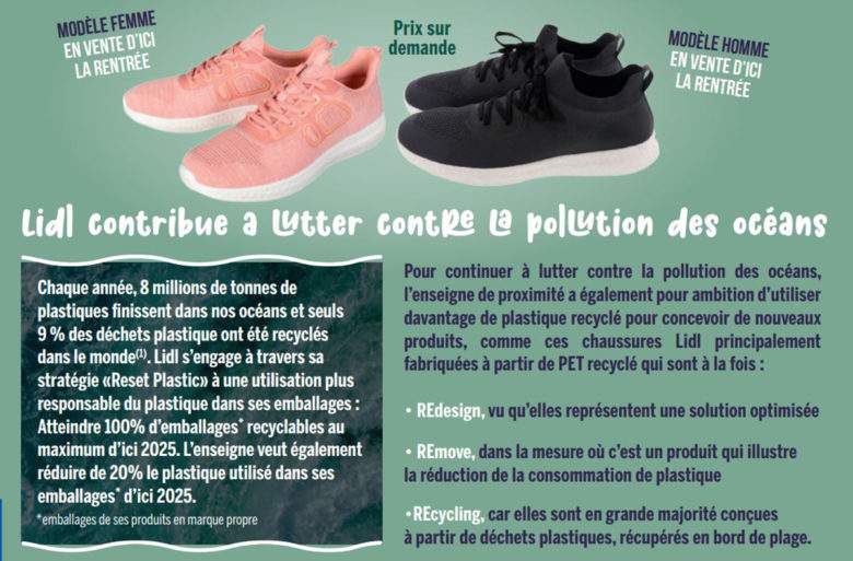 Après les baskets Lidl classiques, l'enseigne allemande lancera bientôt des baskets en plastique recyclé !