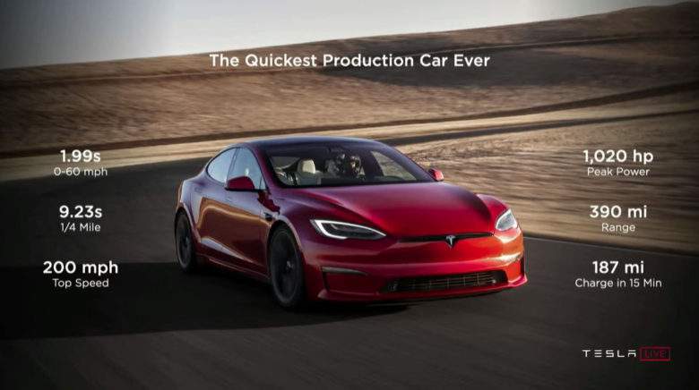 Tesla Model S Plaid : Elon Musk présente sa nouvelle voiture électrique