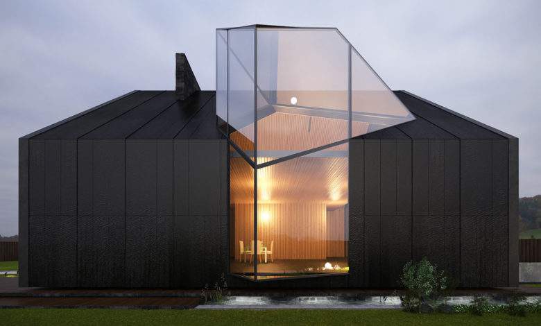 Chalet-2 : une étonnante maison design avec une tour de verre