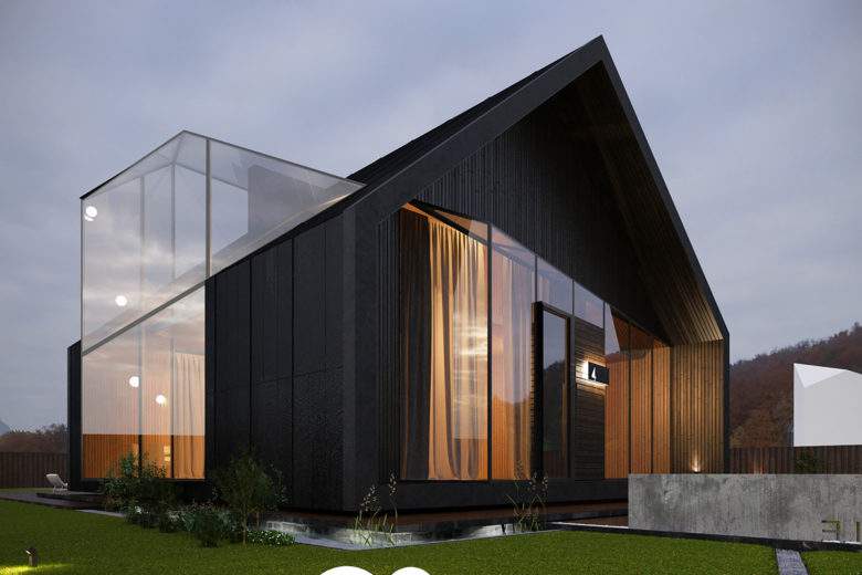 Chalet-2 : une étonnante maison design avec une tour de verre