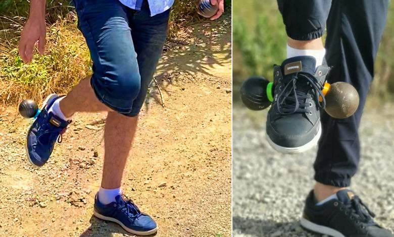 Adieu les lumbagos ! Il invente un kit pour ramasser les boules de pétanques avec les pieds