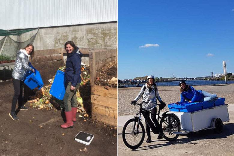 Les Rennes du Compost, une jeune entreprise récupère les déchets recyclables en triporteur