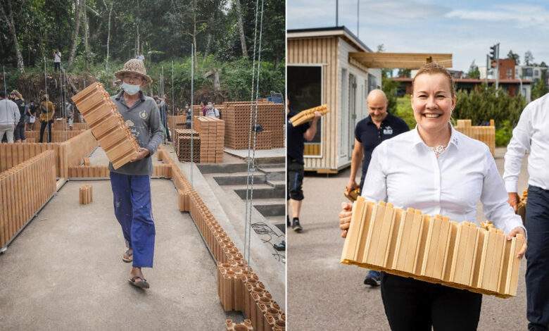 Des briques "LEGO" en matériaux recyclés pour rebâtir en 6 jours les écoles détruites à cause d'un séisme