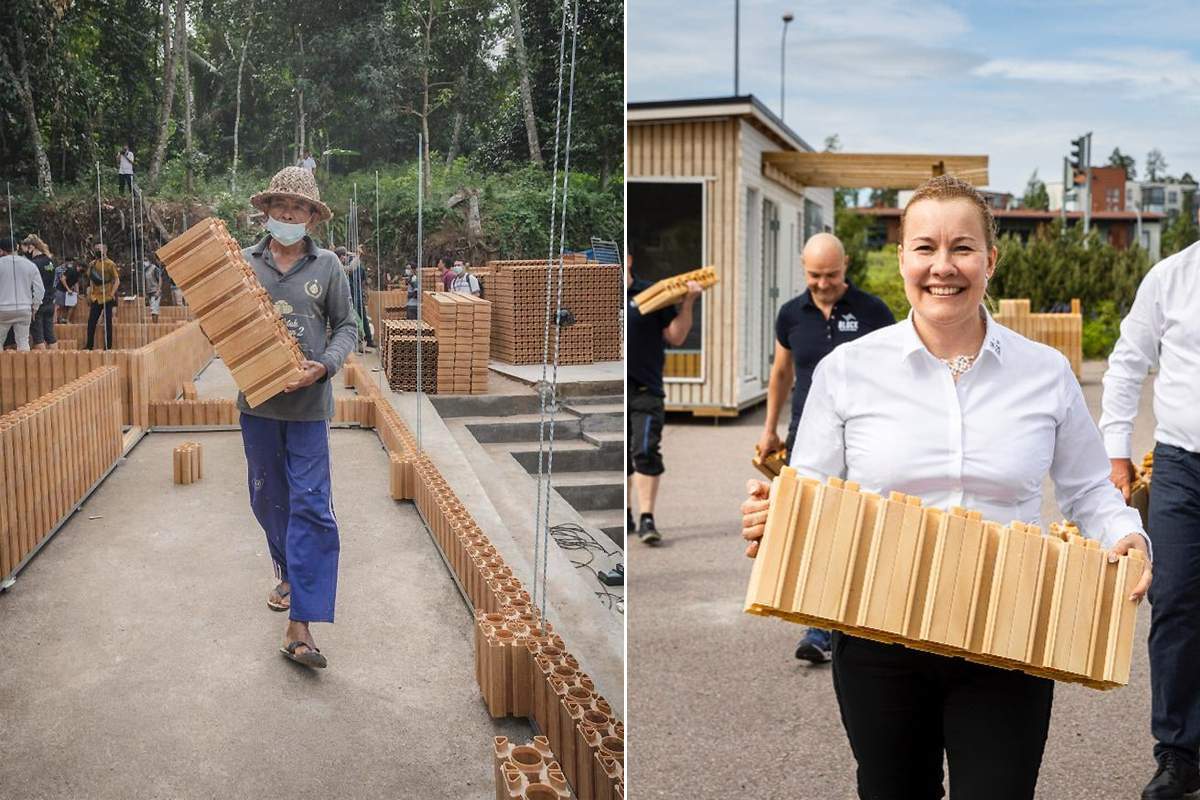 Des briques "LEGO" en matériaux recyclés pour rebâtir en 6 jours les écoles détruites à cause d'un séisme