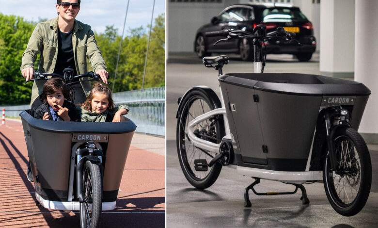 Un vélo cargo spécialement étudié pour les transporter des enfants