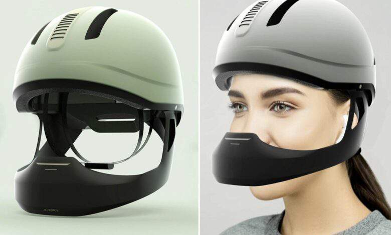 Le casque Airban conçu pour purifier l'air respiré par les cyclistes.