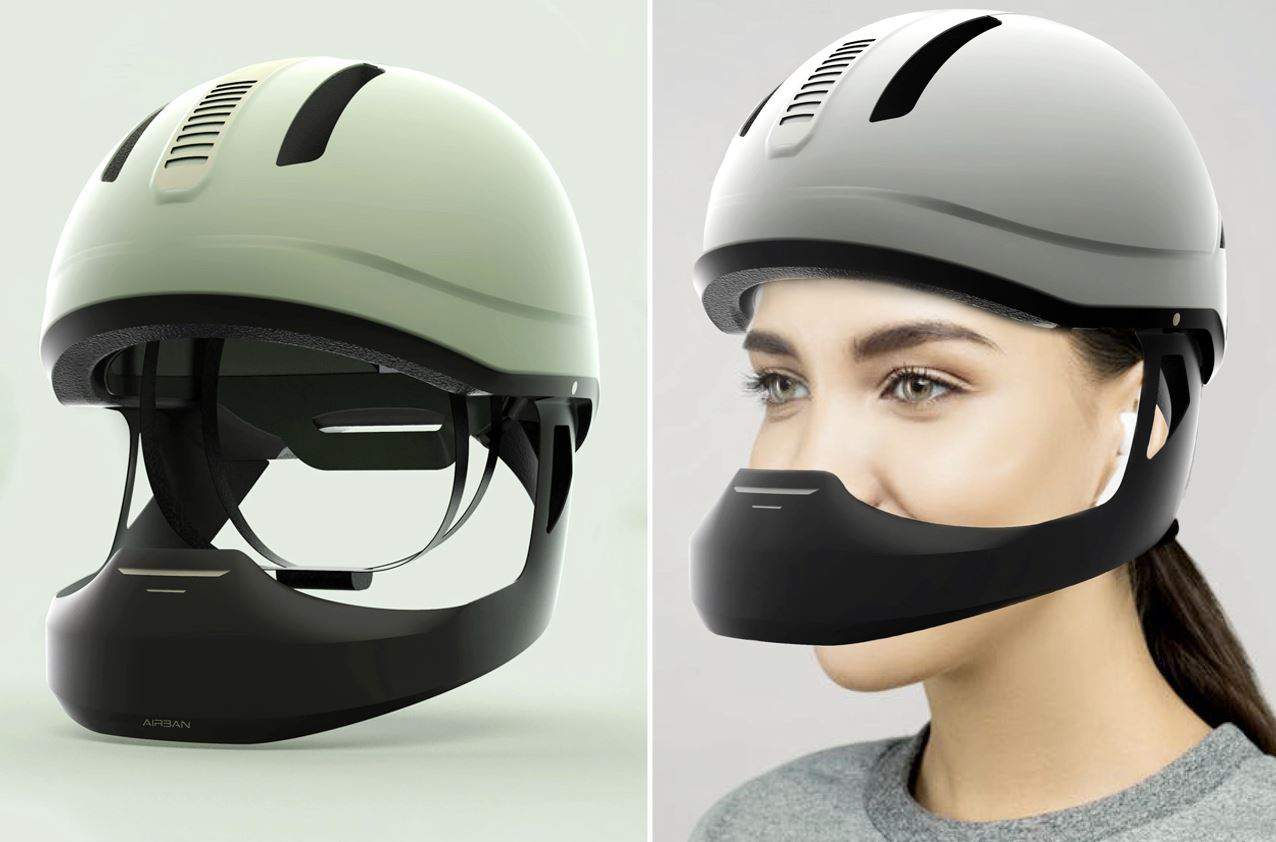 Le casque Airban conçu pour purifier l'air respiré par les cyclistes.