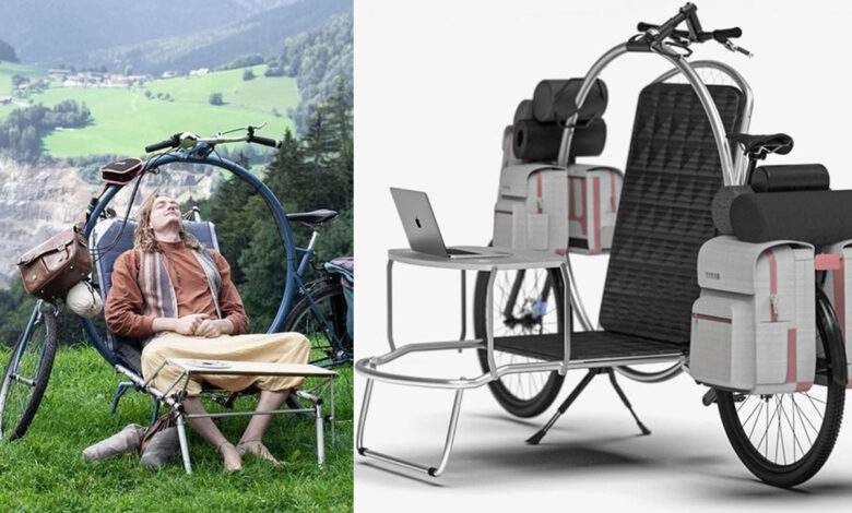 Un étudiant invente un étrange concept : le vélo camping-car !