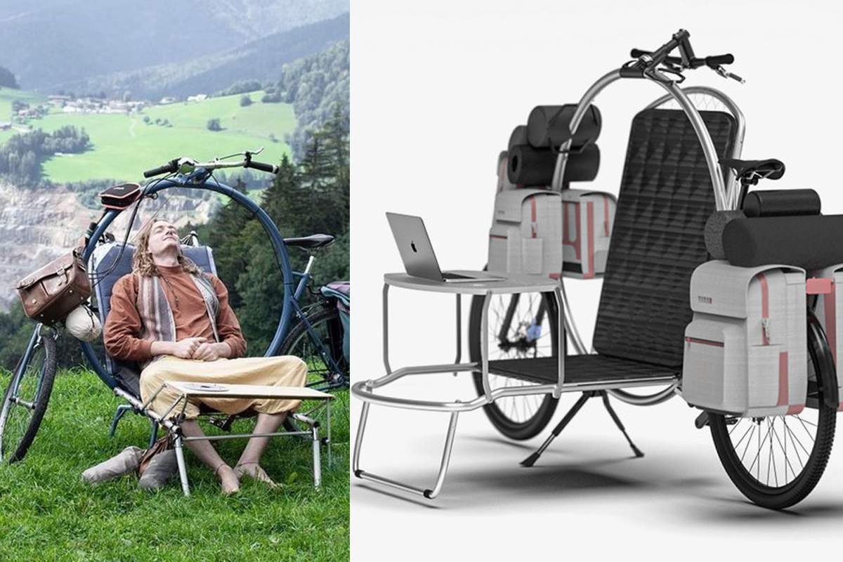 Un étudiant invente un étrange concept : le vélo camping-car !