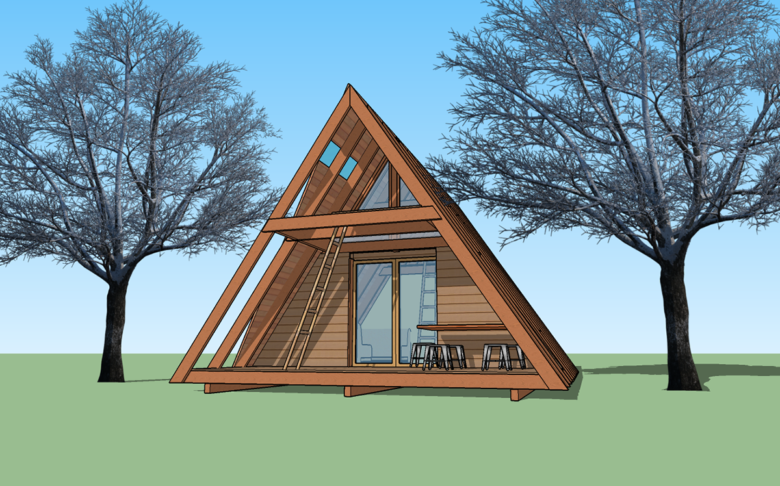 Maison en A : une nouvelle petite maison triangle nichée au cœur de la Drôme (avec plans)