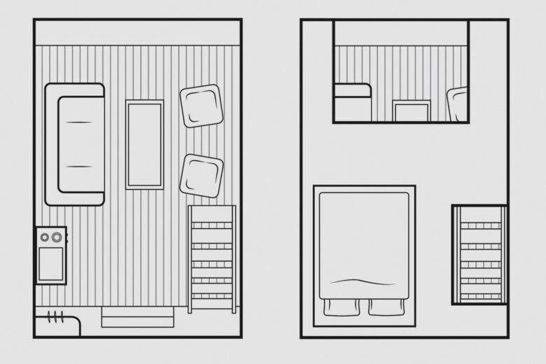 Les plans de la cabane Nido.