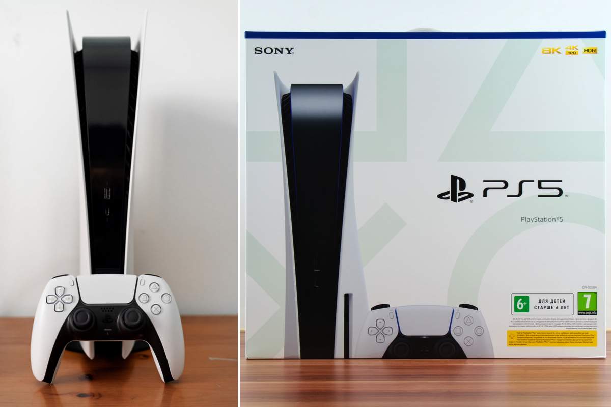 La boite, la console et la manette DualSense PS5