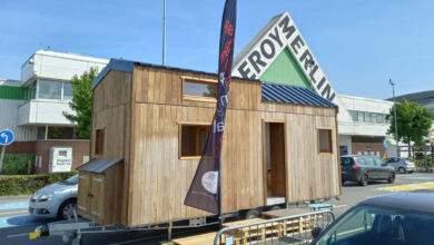 Villeneuve d'Ascq : la première tiny house du projet Lil'Pouss visible sur le parking de Leroy Merlin