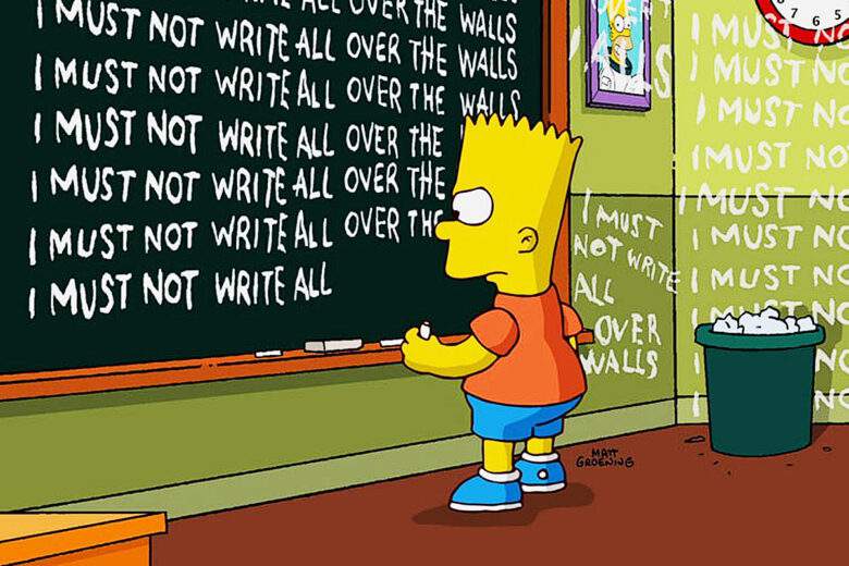 les meilleures phrases de Bart au tableau
