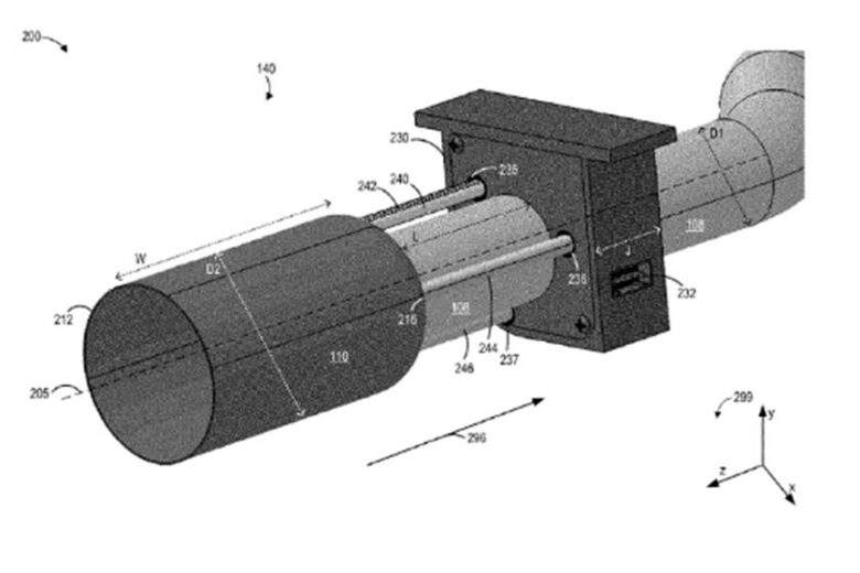 Un embout qui est physiquement séparé du tube d’échappement. 