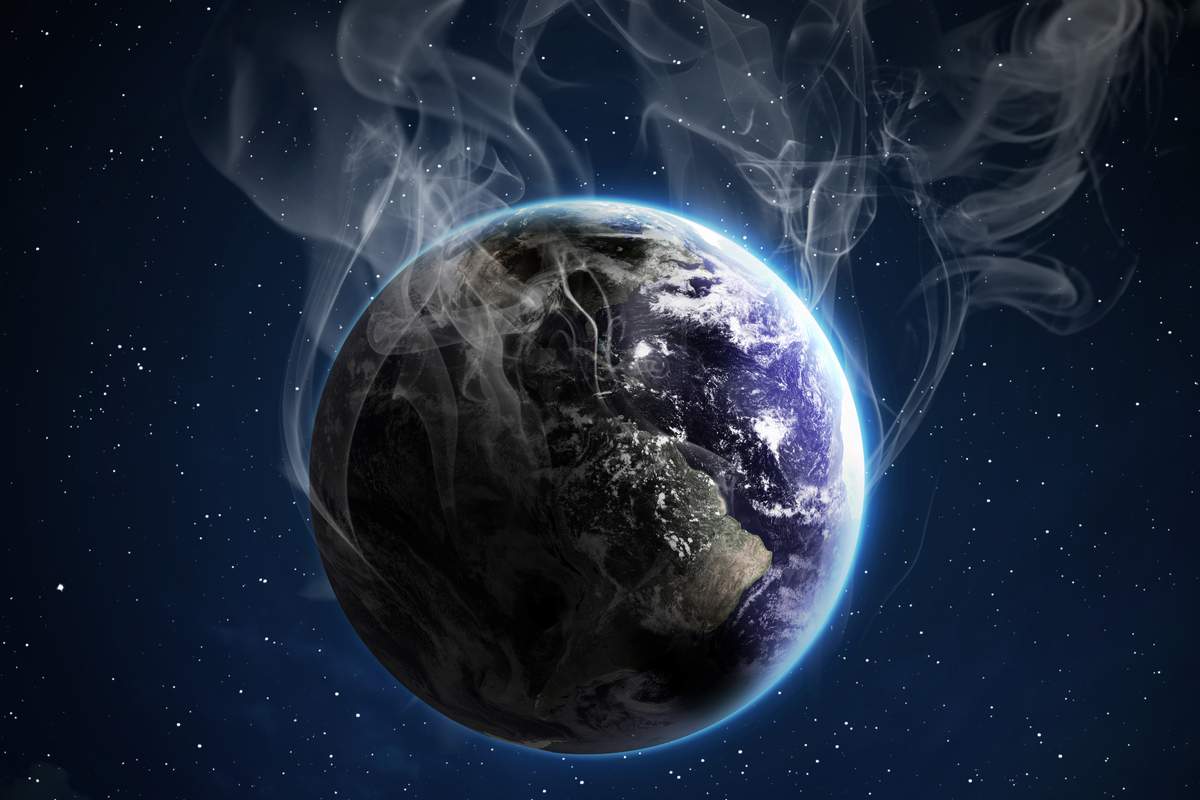 La planète terre fume