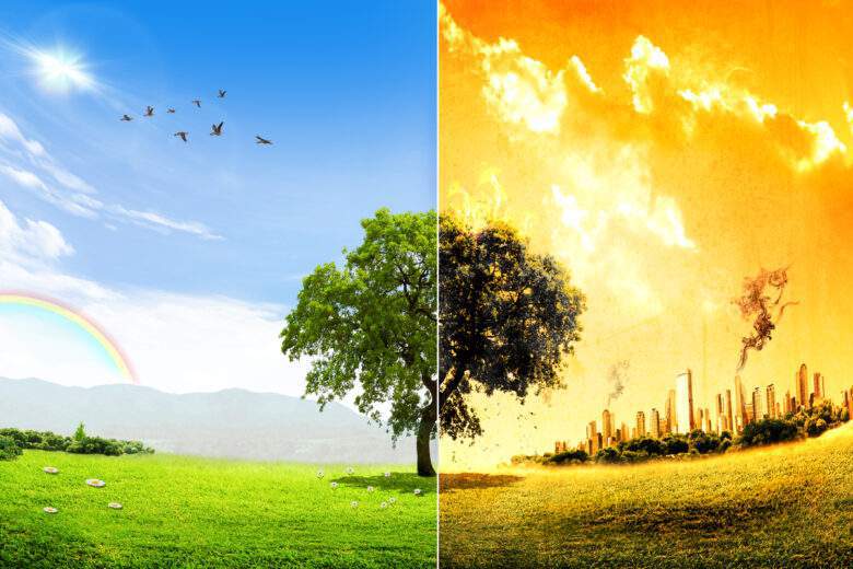 Concept du réchauffement climatique et de la pollution