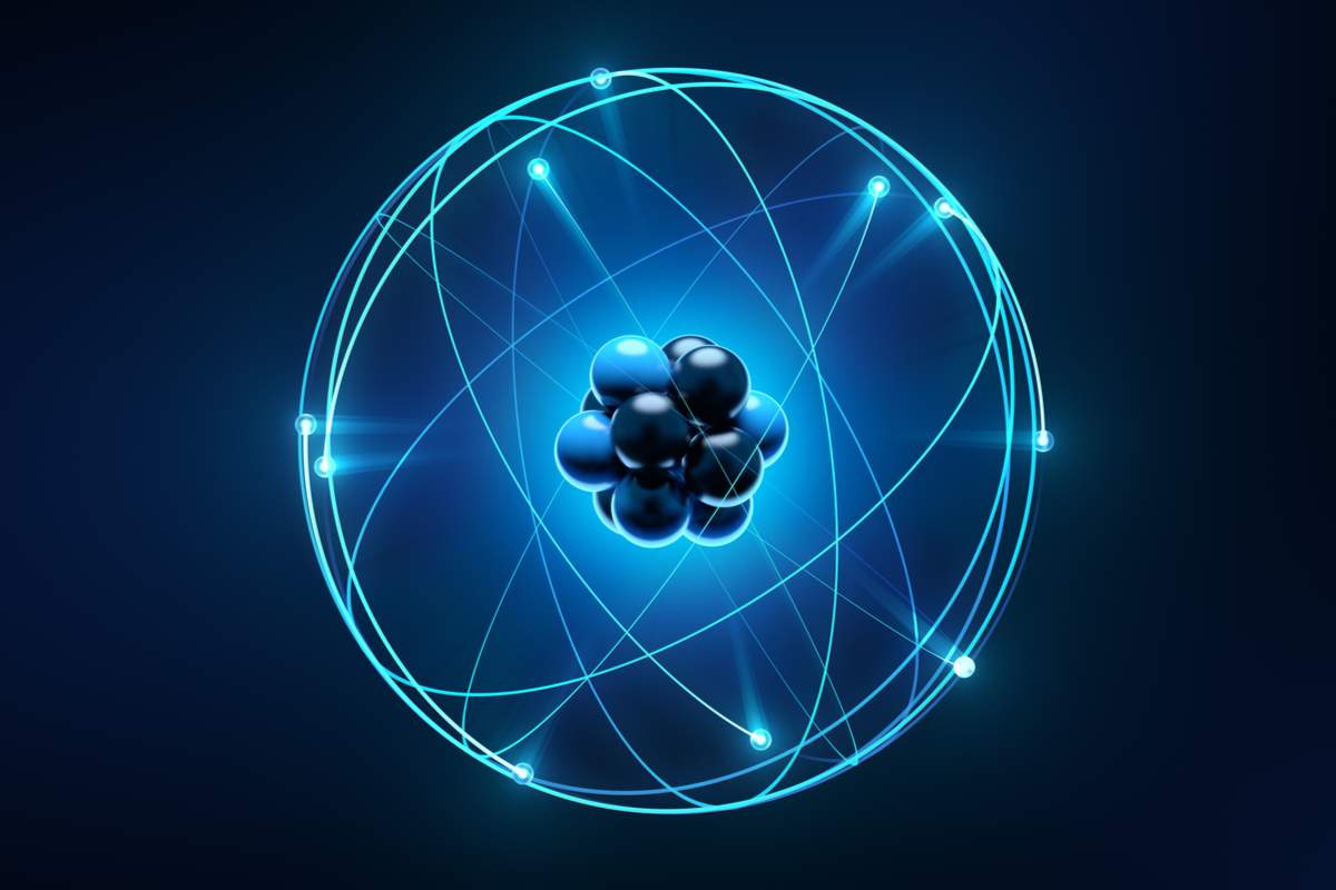 Un atome entouré d'électrons