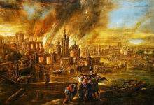 Sodome et Gomorrhe en feu de Jacob Jacobsz de Wet, 1680.