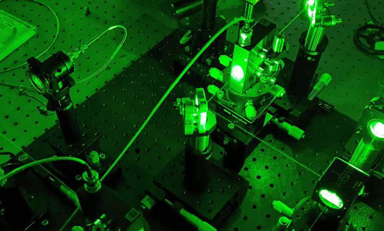 Le prototype de la caméra laser installée dans le laboratoire de recherche.