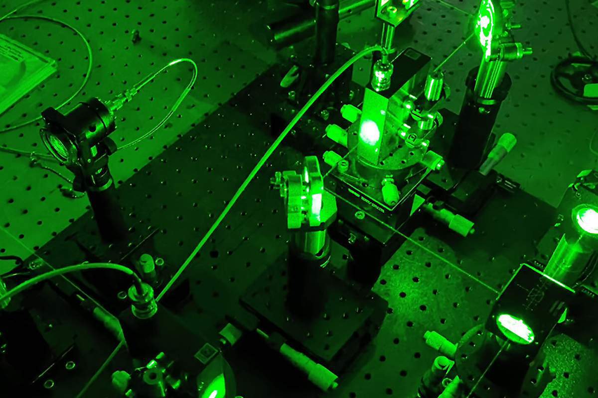 Le prototype de la caméra laser installée dans le laboratoire de recherche.