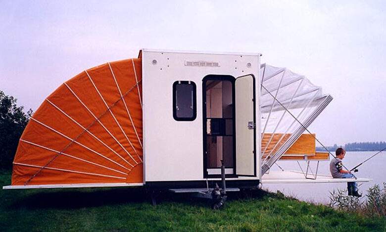 De Markies : une caravane accordéon "pliable" qui s'ouvre comme un livre popup