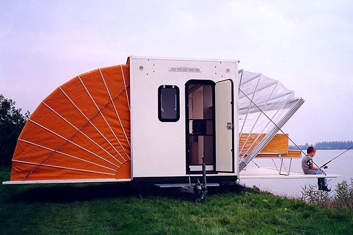 De Markies : une caravane accordéon "pliable" qui s'ouvre comme un livre popup