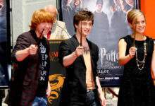 Rupert Grint with Daniel Radcliffe et Emma Watson