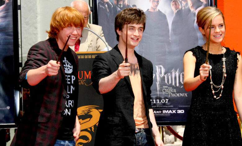 Rupert Grint with Daniel Radcliffe et Emma Watson